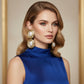 Drop Gold Organic Oval Cream Pearl Domed Earrings