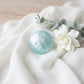Aqua Pearlescent Domed Round Stud Earrings