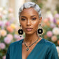 Black and Gold Crystal Medallion Drop Earrings