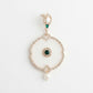 White Opal Finish Emerald Crystal Drop Earrings