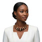 Collar Earthy Artisan Leather Wood Disc Necklace