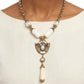 Egyptian Gold Scarab Ivory Pendant Necklace