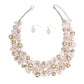 Bib Pale Pink Artistic Glass Copper Choker Set