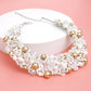 Bib White Artistic Glass Copper Choker Necklace
