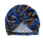 Turban Pre-Tied Knot Blue Animal Print for Women