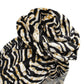 Turban Pre-Tied Flower Velvet Zebra Print Women