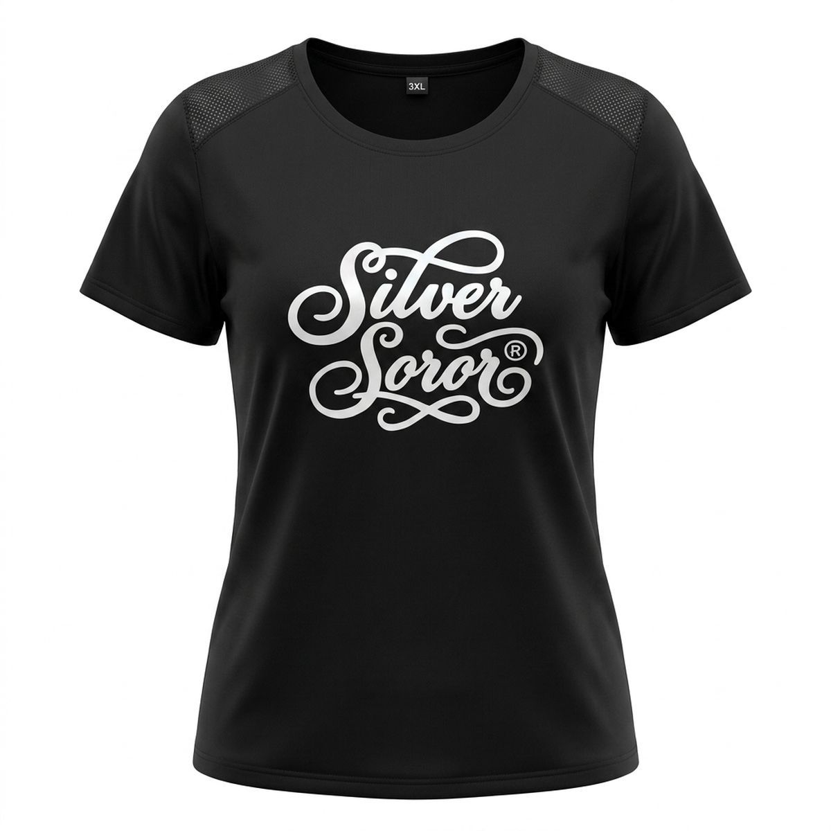 AKA 3XL Silver Soror Black Athletic Tee