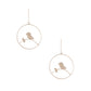 Silver Brass Bird Hoops