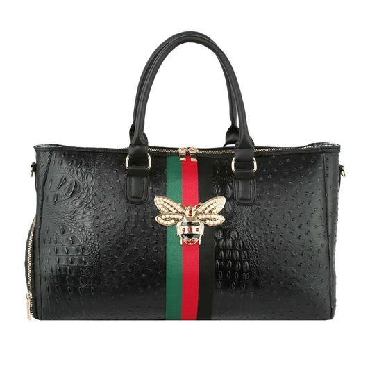 Designer Stripe Black Weekender