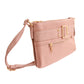 Mauve Leather Buckle Crossbody