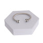White Pearl Twisted Cable Silver Bangle