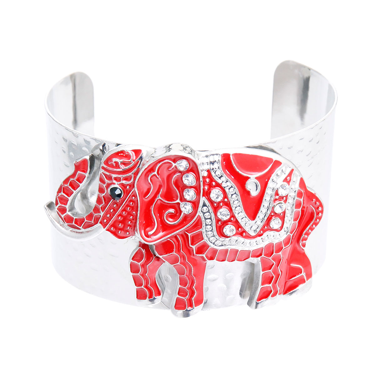 Red Tribal Elephant Cuff