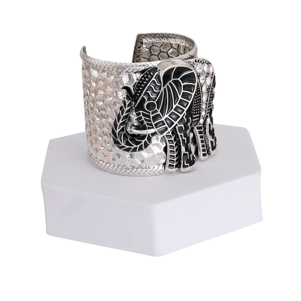 Black Elephant Rhinestone Cuff