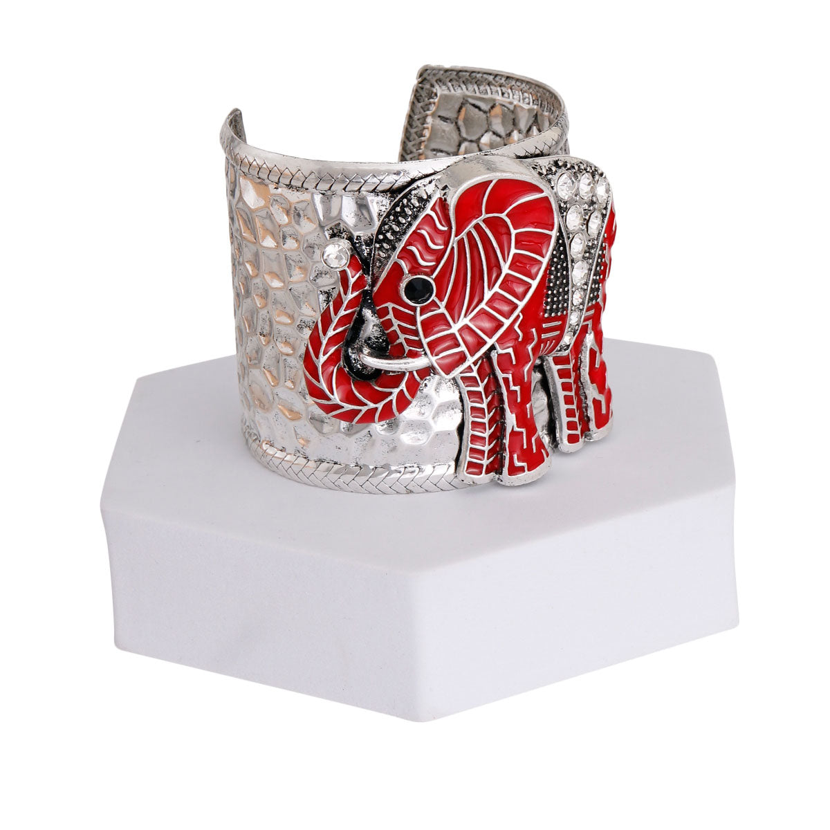 Red Elephant Rhinestone Cuff