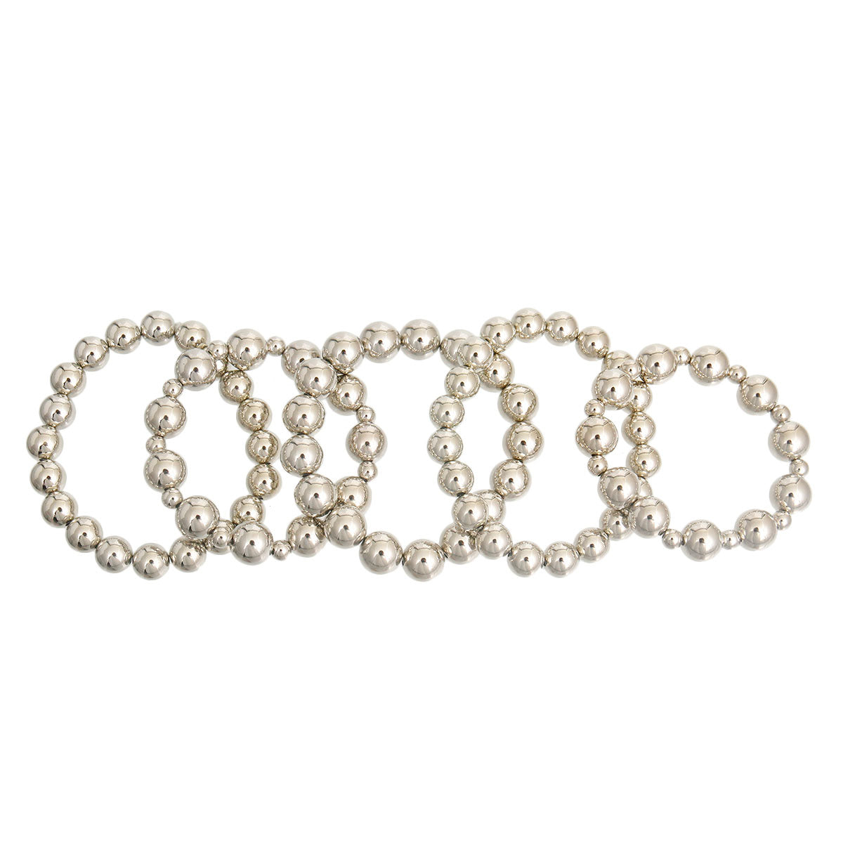 Silver Metal Pearl Bead Bracelets