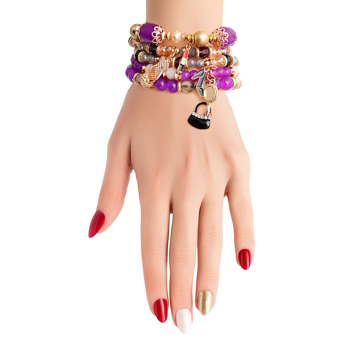 Purple Bead Fashion Charm Bracelets