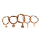 Brown Glass Bead Love Charm Bracelets