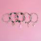 Pink Green Glass Love Bracelets