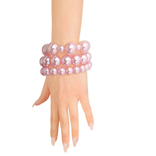 Pink Pearl 3 Pcs Bracelets