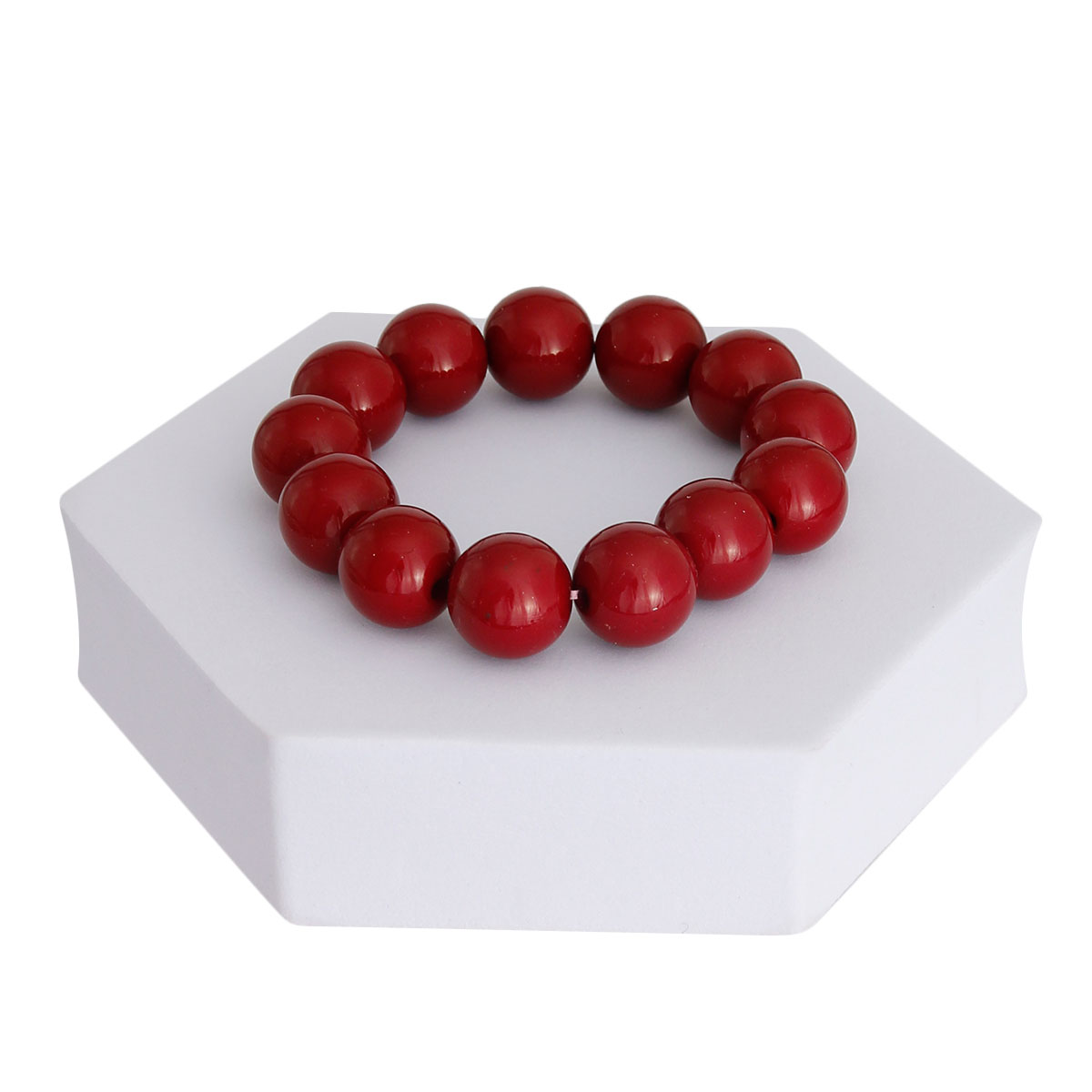 Burgundy Bubble Gum Pearl Bracelet