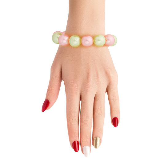 Pink Green Bubble Gum Pearl Bracelet