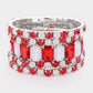 Red White Stretch Tennis Bracelets