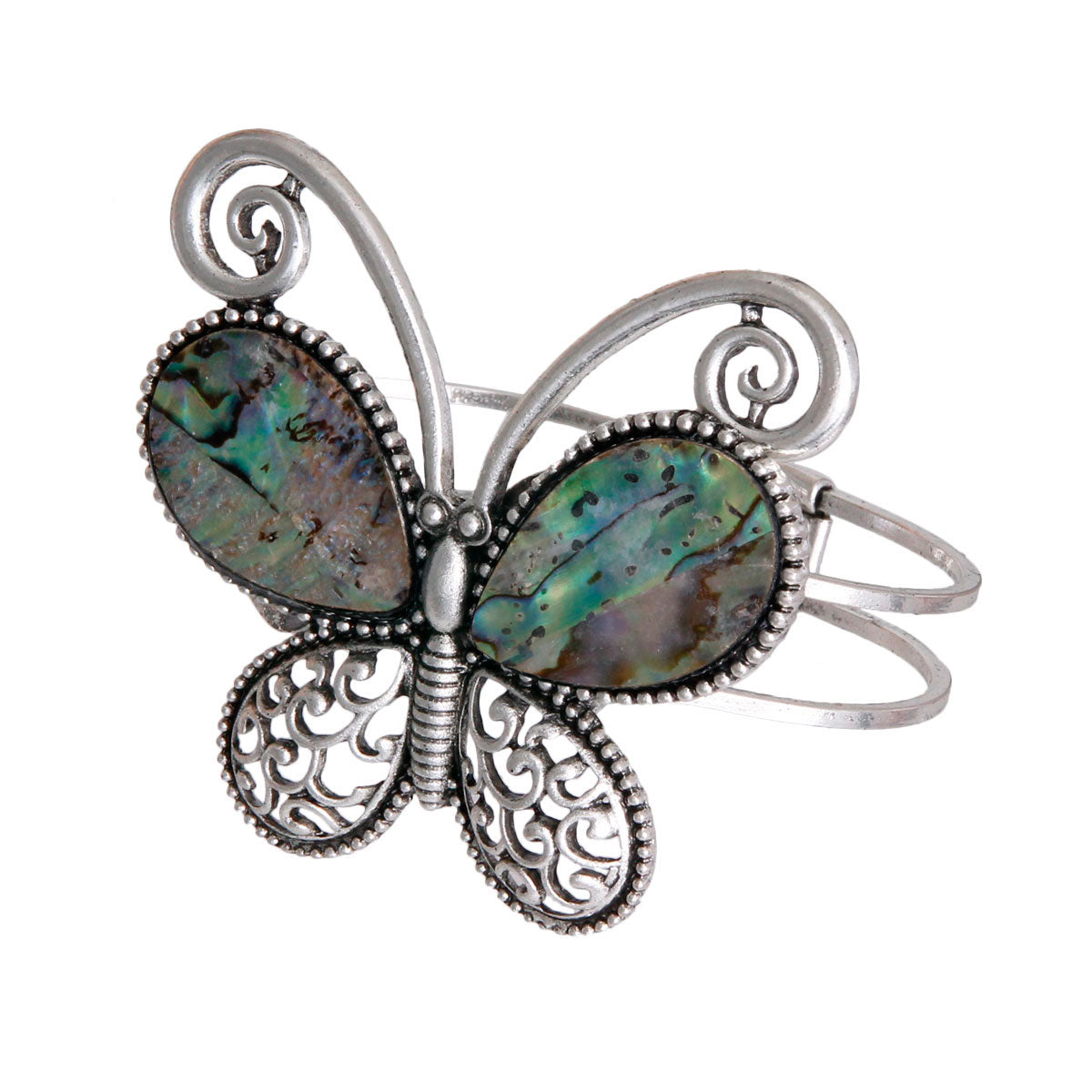 Abalone Butterfly Hinge Cuff