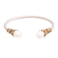 White Pearl Leaf Cable Bangle