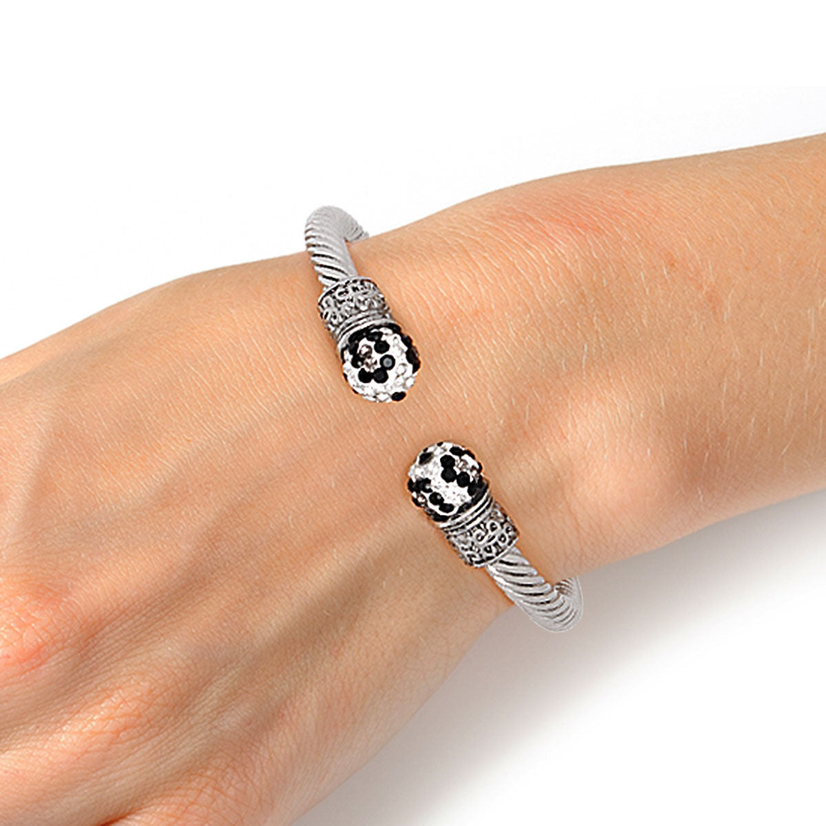 Leopard Rhinestone Cable Bangle