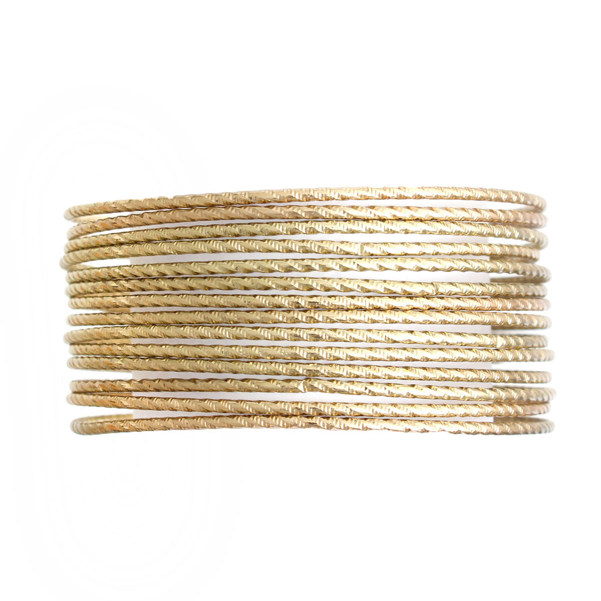 14 Pcs Gold Cut Bangles