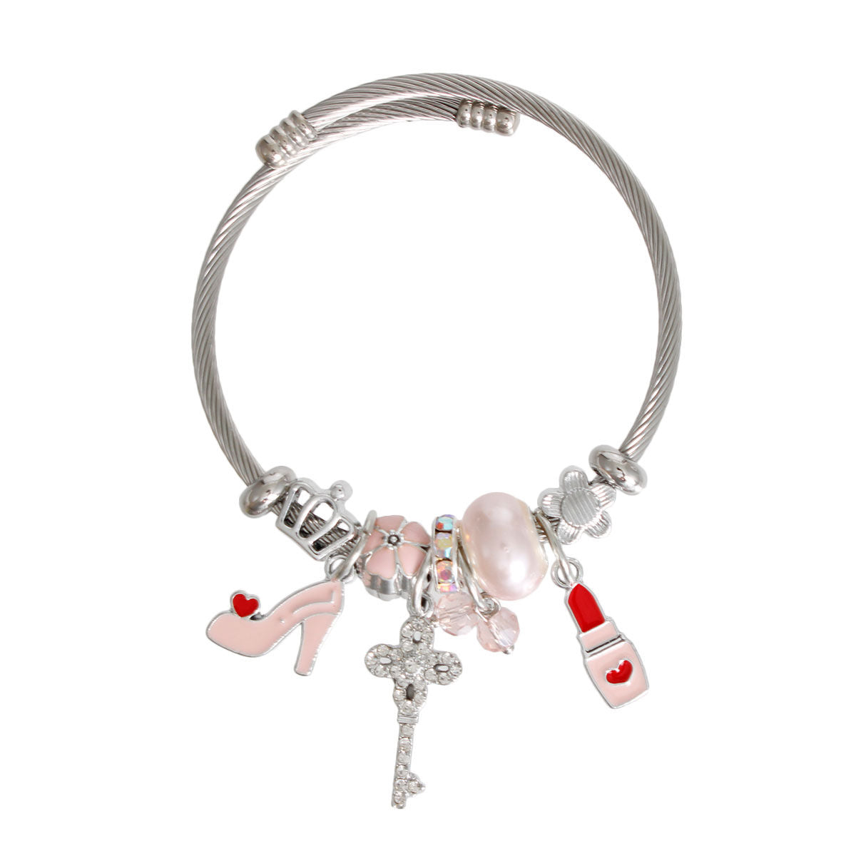 Pink Fit for a Queen Cable Bangle