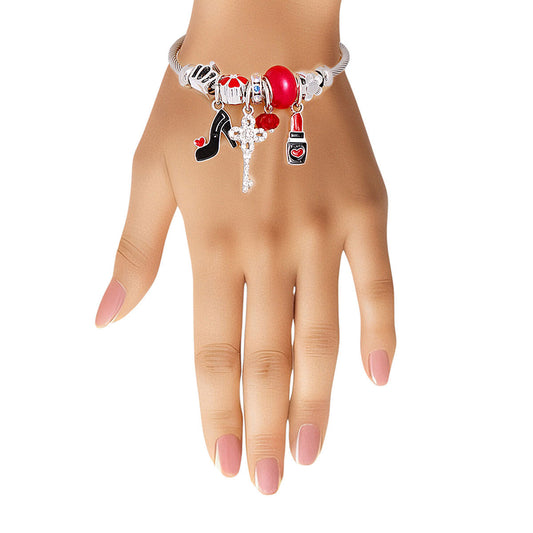 Red Fit for a Queen Cable Bangle