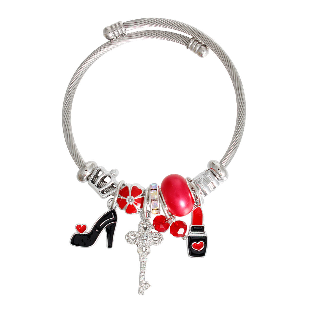 Red Fit for a Queen Cable Bangle