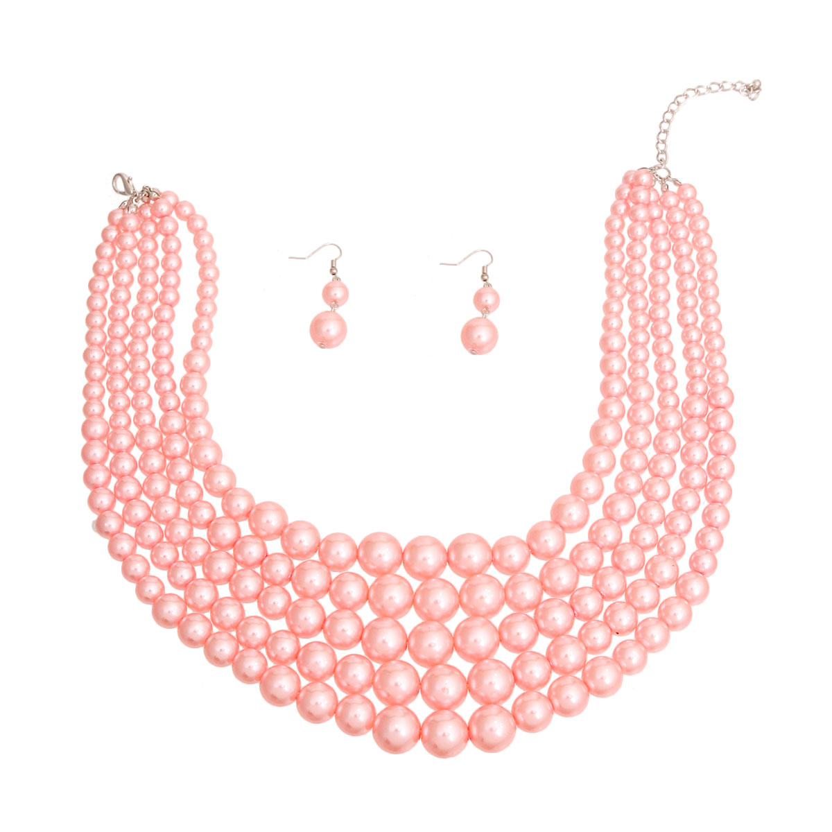 Pink Pearl Bead 5 Strand Set
