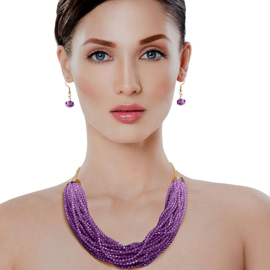 34 Strand Purple Bead Necklace