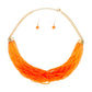 34 Strand Orange Bead Necklace