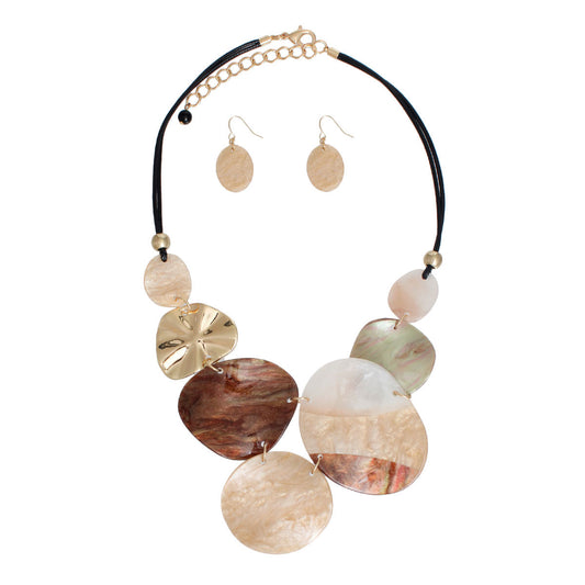 Marbled Light Dark Brown Necklace