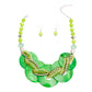 Green Disc Beaded Necklace Set