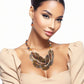 Brown Leopard Beaded Disc Necklace