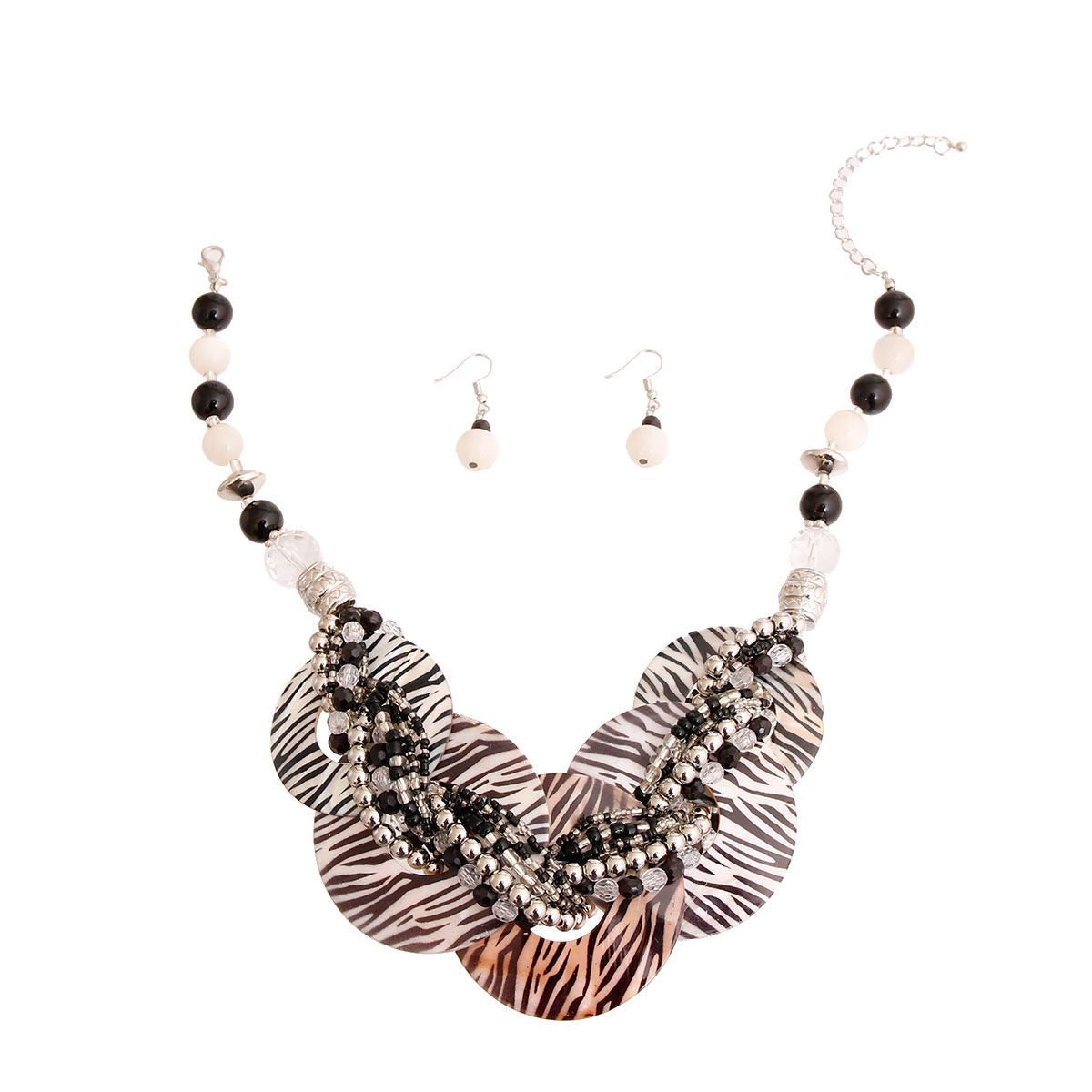 Zebra Disc Necklace