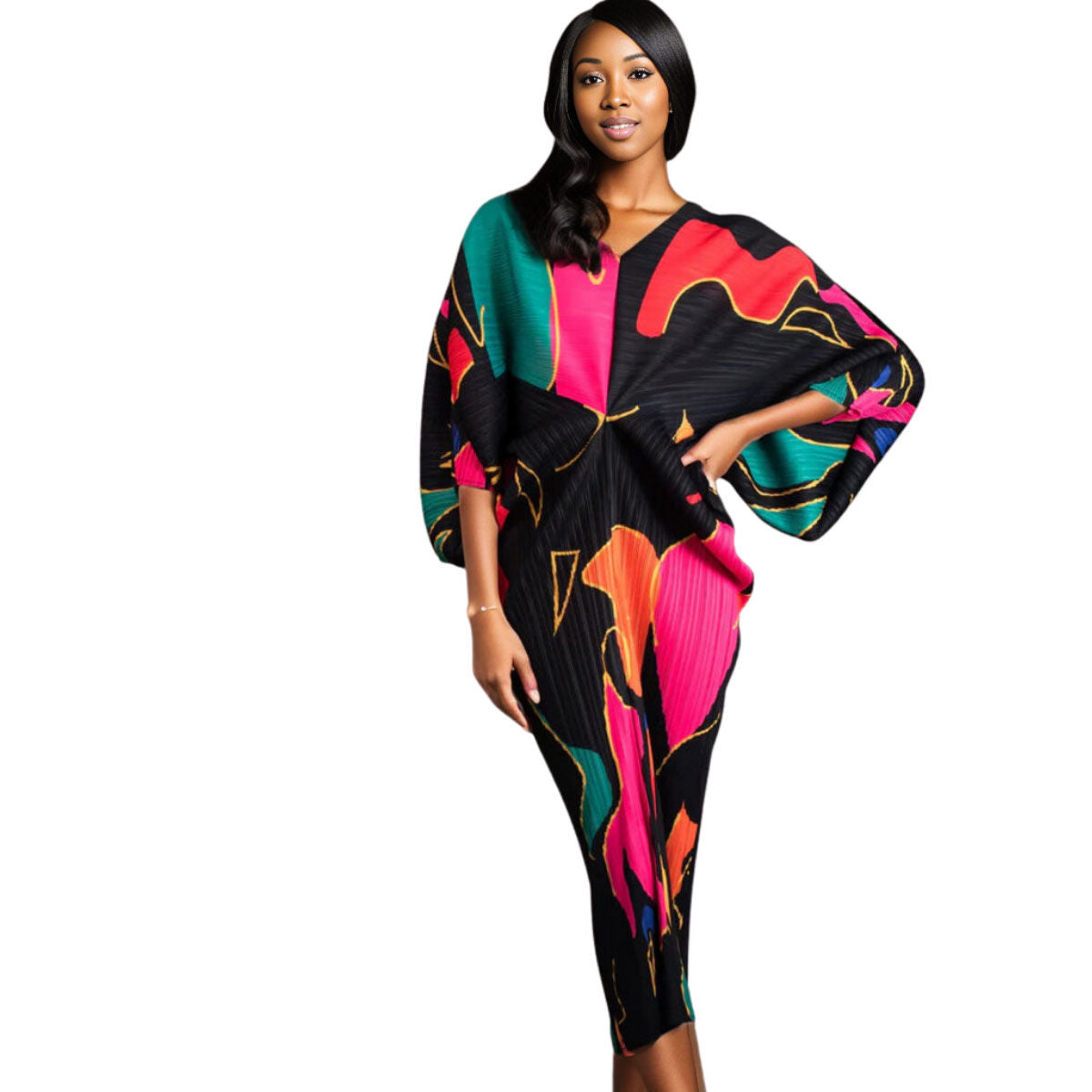 One Size Dolman Ruched Dress