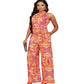 1XL Orange Paisley Jumpsuit