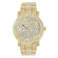 Blinged Out Gold Oyster Band Watch