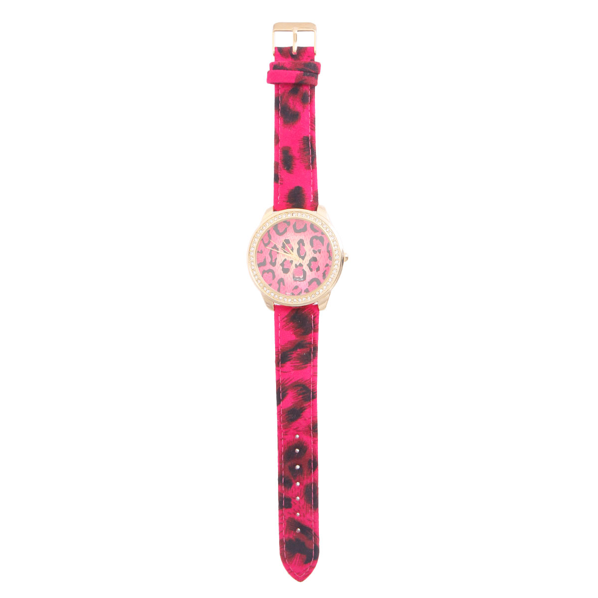 Fuchsia Leopard Print Watch