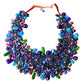 Blue Bead and Copper Bib Necklace