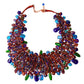 Blue Bead and Copper Bib Necklace