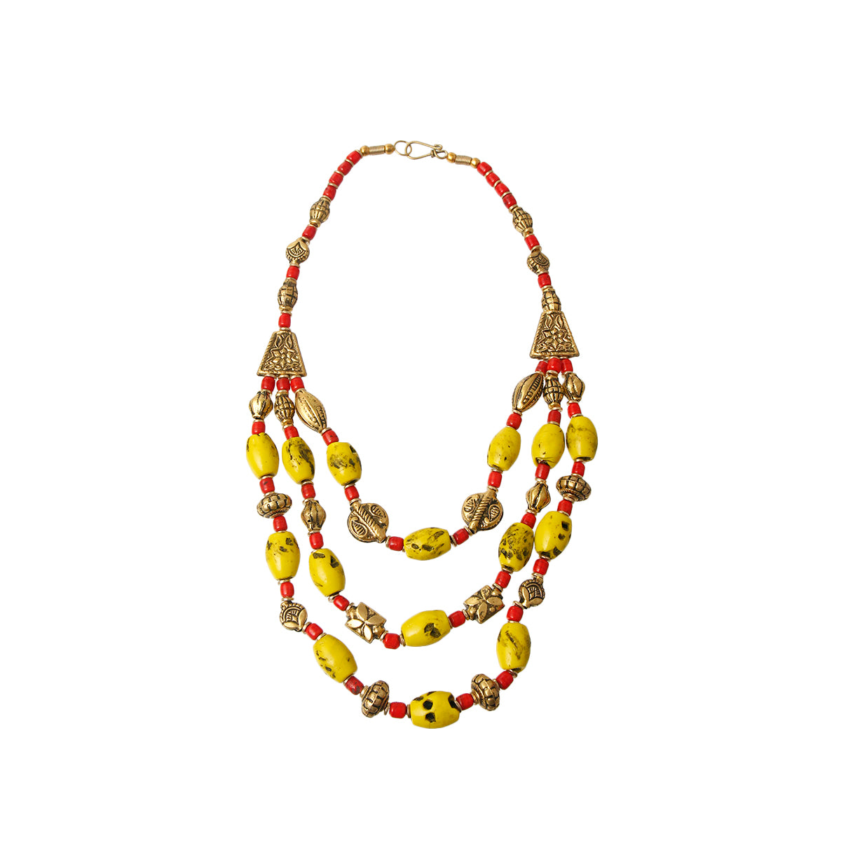 Mustard Bead Tribal Necklace