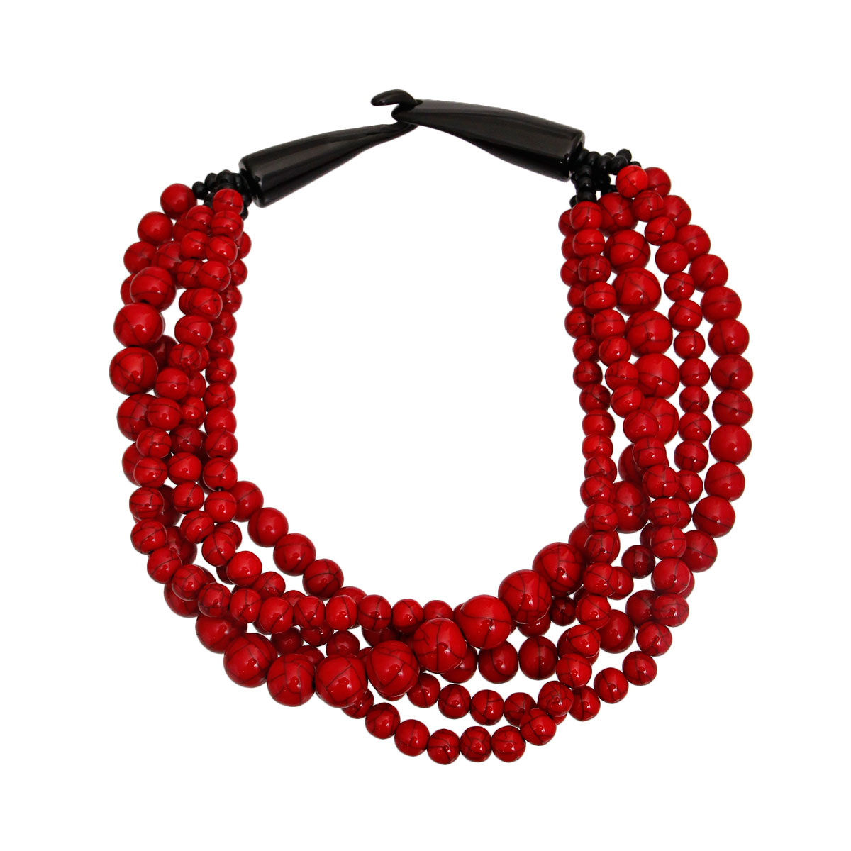 Cracked Red Buffalo Horn Necklace