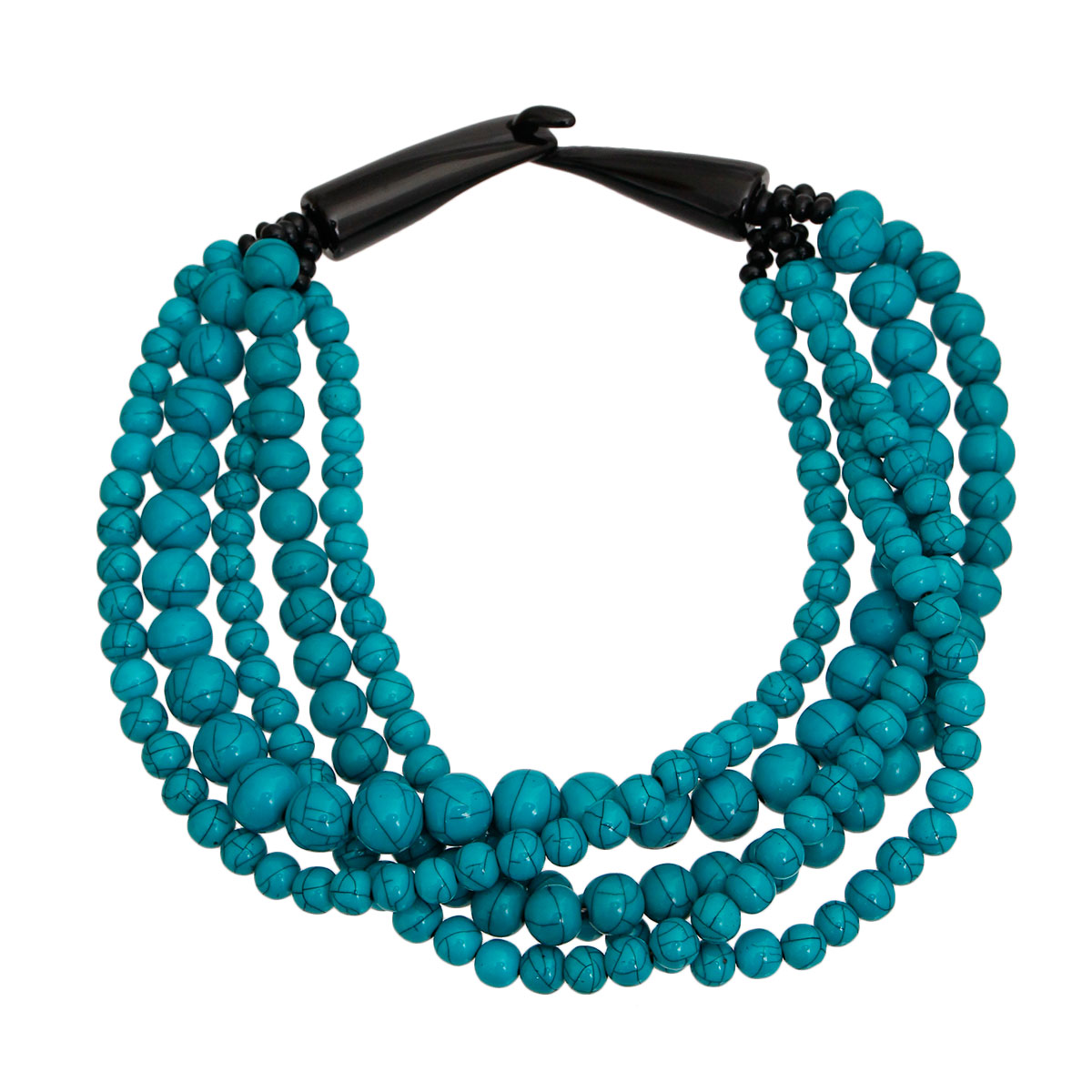 Cracked Turquoise Buffalo Horn Necklace