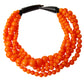 Orange Bead Buffalo Horn Hook Necklace